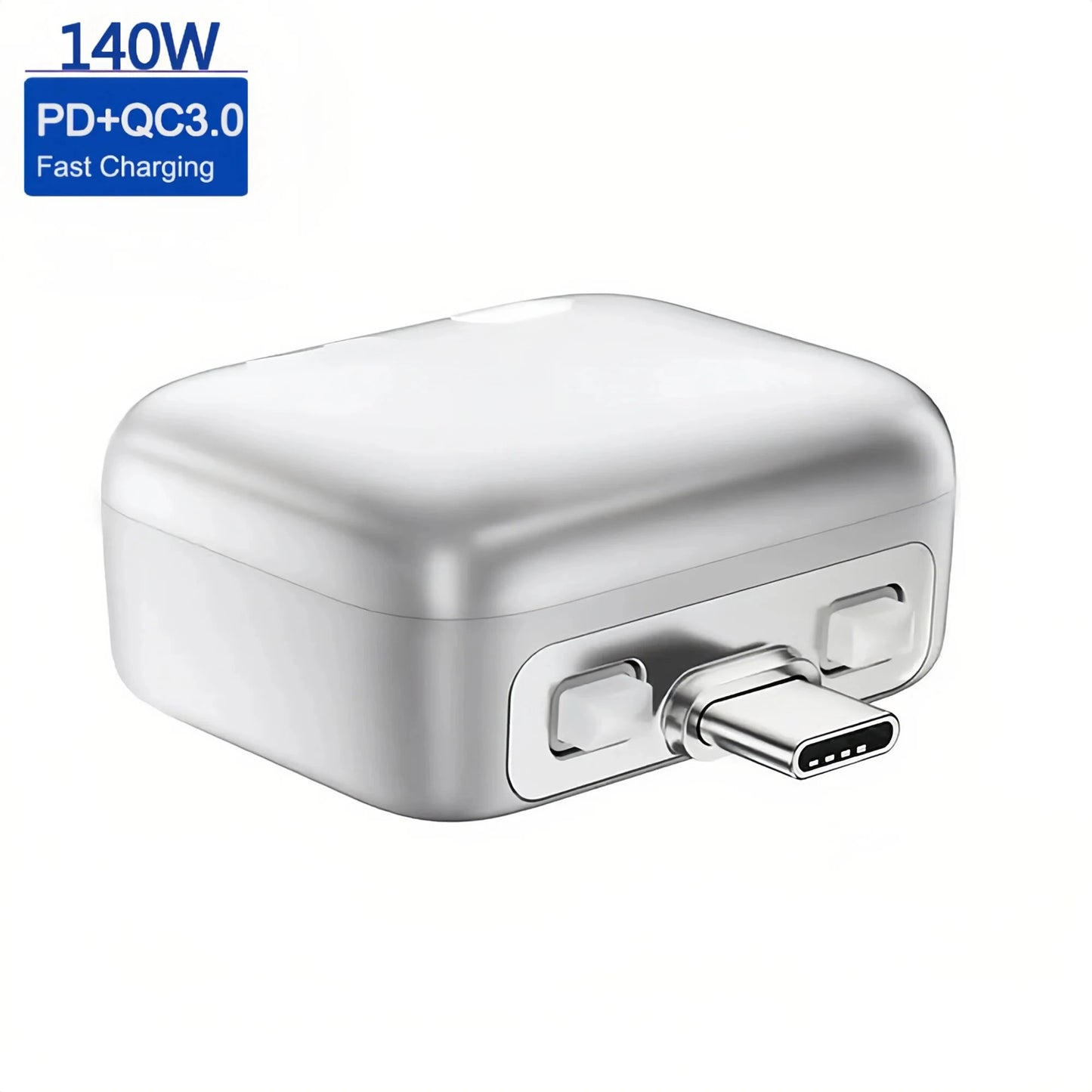140W PD Auto-Eject Fast Charger AI Chip Overcharge Protection Smart Power Disconnector Full Charge for IOS Phones Tablets Laptop