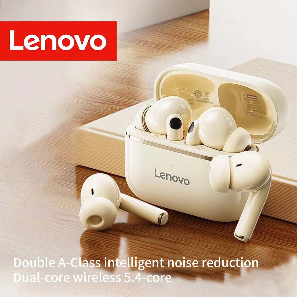 Lenovo Wireless Bt5.4 Low Latency Earbuds with Mic Hd Call Noise Reduction Long Standby Earphones Human Ear Design Headphones