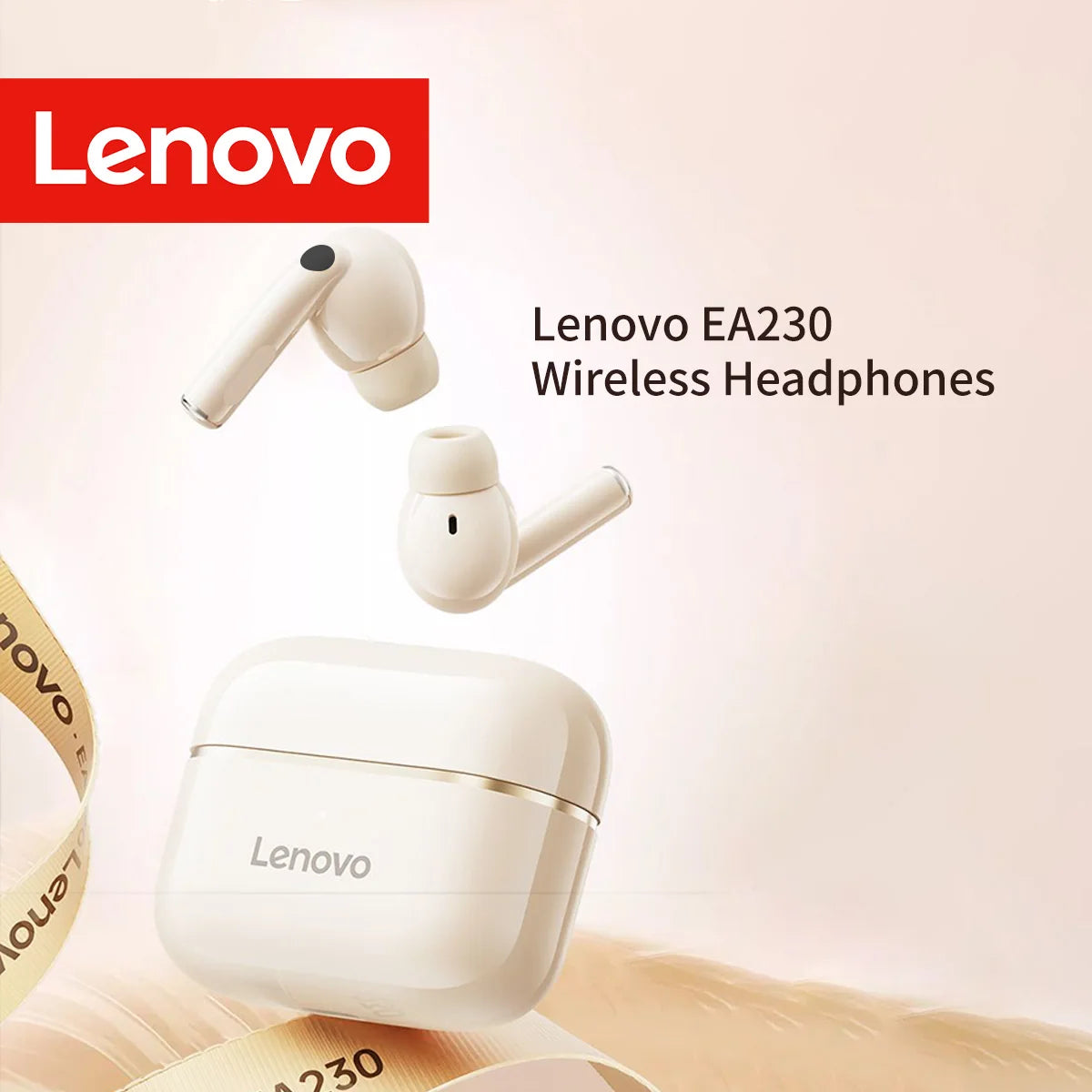 Lenovo Wireless Bt5.4 Low Latency Earbuds with Mic Hd Call Noise Reduction Long Standby Earphones Human Ear Design Headphones